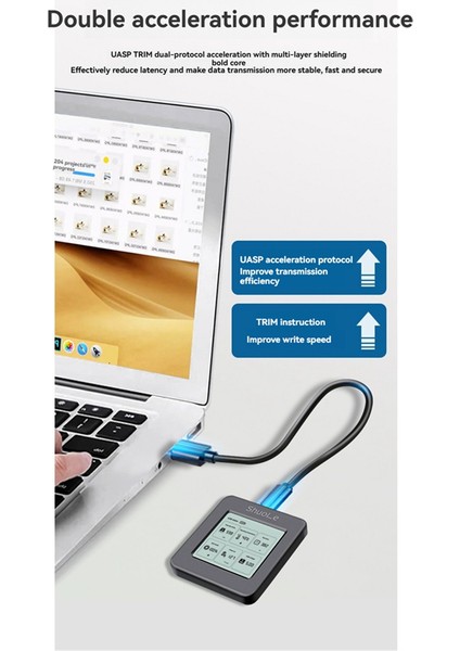 Shuole M.2 Nvme SSD Muhafazası Ekran Görüntülü USB 3.2 Gen2 Tip-C 10 Gbps Harici M2 Kasa Sadece 2242 M.2 Nvme SSD Için (Yurt Dışından) fırsatları