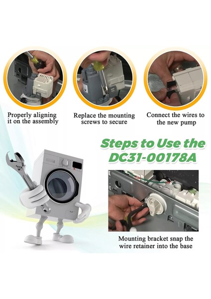 DC31-00178A DC31-00187A Samsung Çamaşır Makinesi Için Çamaşır Makinesi Tahliye Pompası Motoru - DC31-00178D B35-3A'NIN Yerini Alır (Yurt Dışından) indirimleri