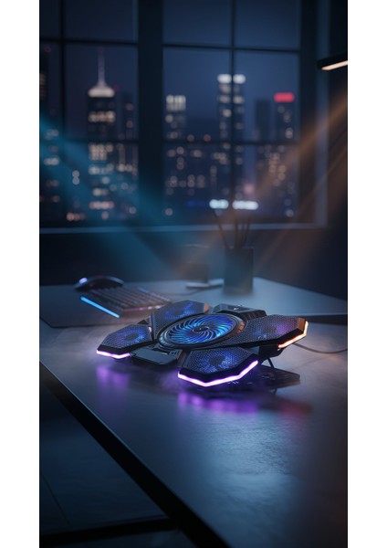 Rampage AD-RC13 Bellatrıx Siyah 5 Fan 2 USB Rgb Işıklı 15"-17" Notebook Soğutucu Stand modelleri