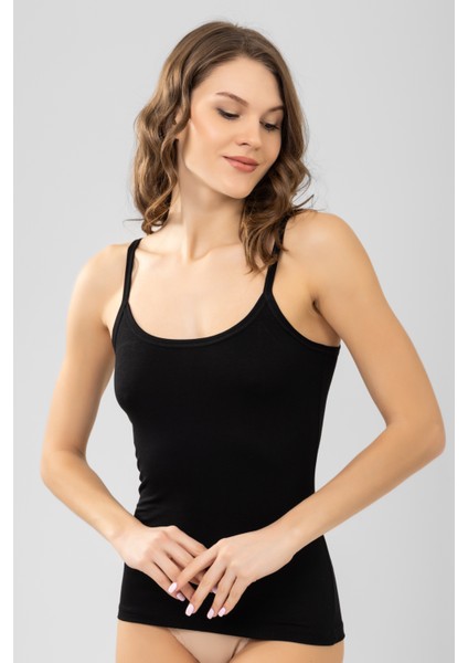Kadın Ince Askı Bamboo Düz Atlet 6122-1 Siyah fiyatları