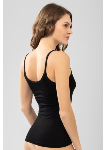 Kadın Ince Askı Bamboo Düz Atlet 6122-1 Siyah modelleri