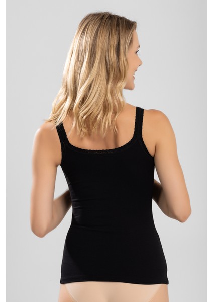 Kadın Ip Askılı Dantel Detaylı Atlet 6687 Siyah indirimleri