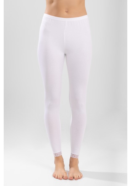 Kadın Bilekleri Güpürlü Tayt 8905 Beyaz indirimleri