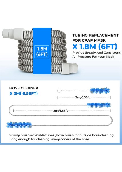 Cpap Sarf Malzemeleri Için 2'li Paket Evrensel Hortum Yedekleri, Philips Respironics ve Resmed Airsense Için 6 Ayak Hortumlar (Yurt Dışından) fırsatları