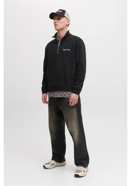 Erkek Jornorrebro Yarım Fermuarlı Dik Yaka Sweatshirt 12282899 Siyah fırsatları