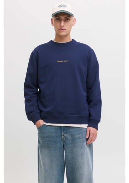 Erkek Jornorrebro Rahat Kalıp Bisiklet Yaka Sweatshirt 12282893 Lacivert