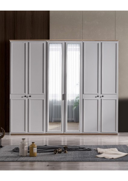Respi 6 Kapaklı Aynalı Gardırop (Dolap)