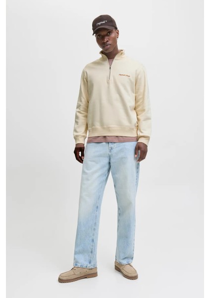 Erkek Jornorrebro Yarım Fermuarlı Dik Yaka Sweatshirt 12282899 Ekru fırsatları