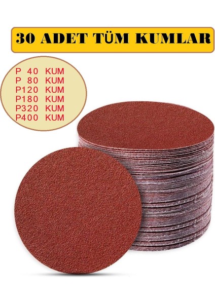125 mm Cırt Disk Zımpara 30 Lu Karma Paket