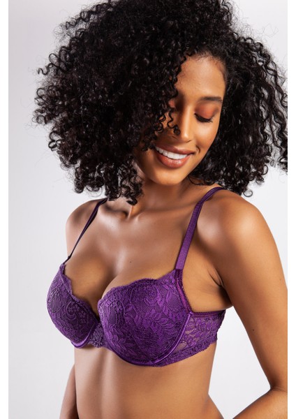 G.colors Balconette Foam Push Up Bra, Mor Konforlu ve Şık Sütyen