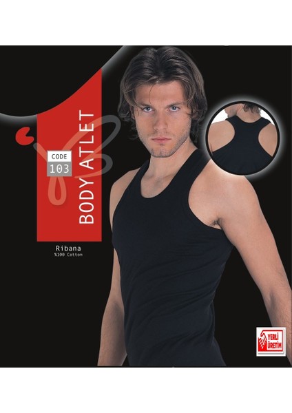 Erkek Siyah Ribana Atlet % 100 Pamuklu Body Atlet 3’lü Paket 103-3S fiyatları
