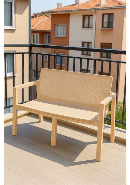 Prestij 2 Kişilik Mindersiz Plastik Bank, Bahçe Balkon Teras Plastik Koltuk fiyatları