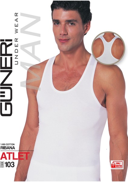 Erkek Beyaz Ribana Atlet % 100 Pamuklu Body Atlet 3'lü Paket 103-3B fiyatları