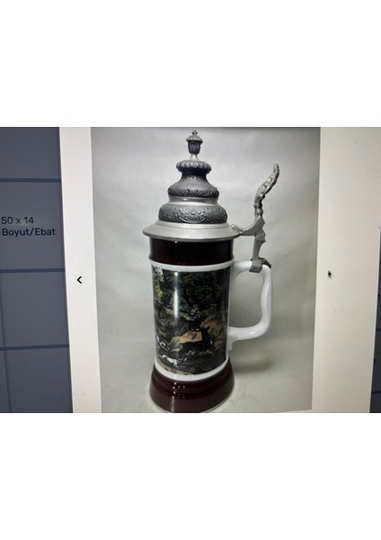 Rastal Zin Kapaklı Porselen Tankart - 25 cm Boyunda fiyatları