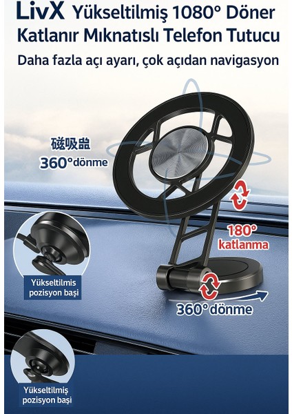 360° Döner Mıknatıslı Telefon Tutucu | Araç ve Masa Üstü Kullanım | 3m Güçlü Yapışkan | Evrensel Uyumluluk Oy-01 fırsatları