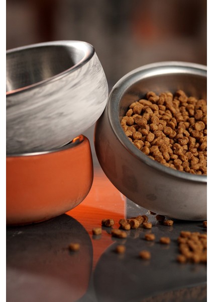 Beton Kedi ve Köpek Mama/su Kabı | Paslanmaz Çelik Iç Hazneli, Devrilmez ve Hijyenik Besleme Kabı fiyatları