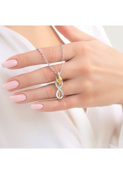 Kadın Çelik Sarılan Sonsuz Birliktelik Çift Kolyesi fırsatları
