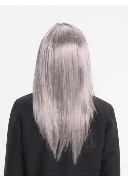 Platin Gri Gümüş Renk Uzun Parti Peruğu Uzun Takma Peruk fiyatları