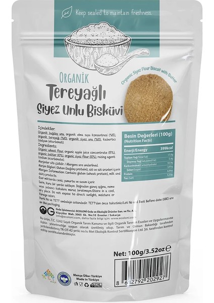 Buğz Og Natural Organik Tereyağlı Siyez Unlu Bisküvi (100 Gr) fiyatları