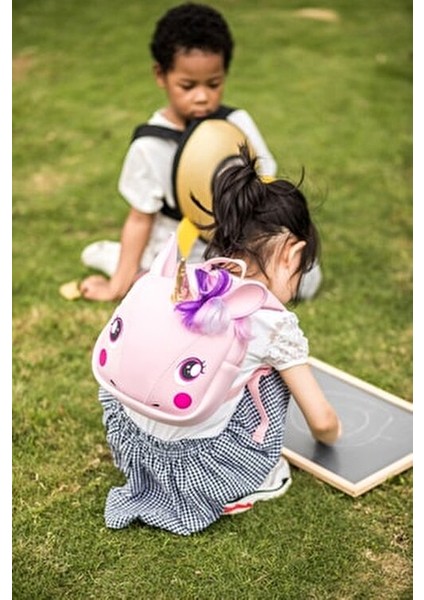 Unicorn Sırt Çantası Pembe Renkli Su Geçirmez ve Yastıklı Askılı 0-6 Yaş Çocuklar İçin indirimleri