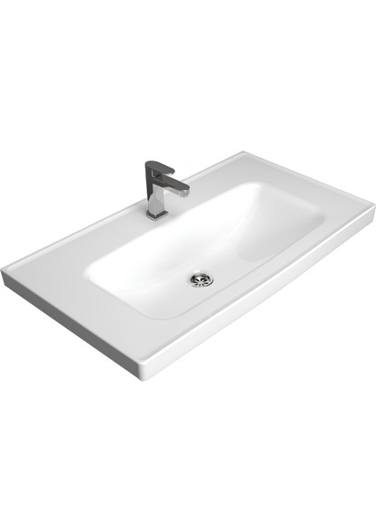 Safir Beyaz Etajer Uyumlu Lavabo 80x45 cm fiyatları