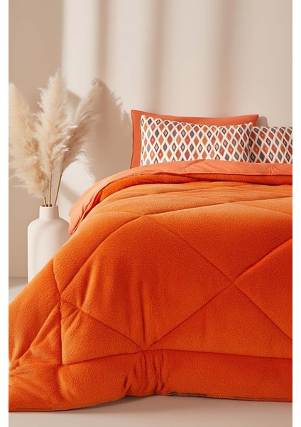 Kiremit Loura Çift Kişilik Çift Taraflı Lüx Wellsoft Yorgan 195x215 cm