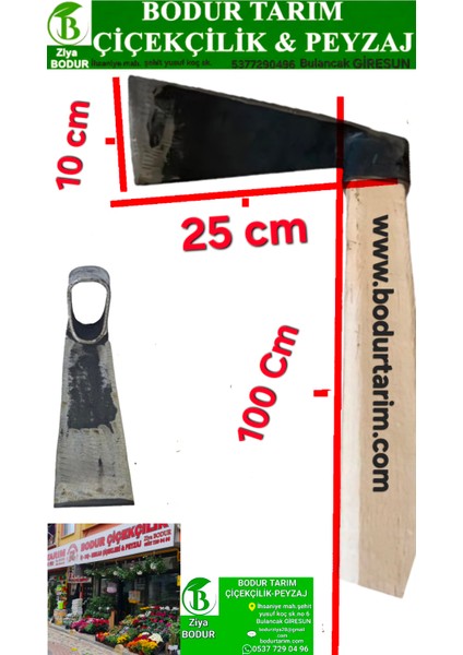 Bulancak 10x25 X 100 Cm saplı Dövme Çelik Kazması Keskin Ağızlıdır.