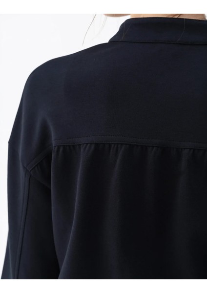 Holly Kadın % 100 Pamuk Bomber Ceket Lacivert