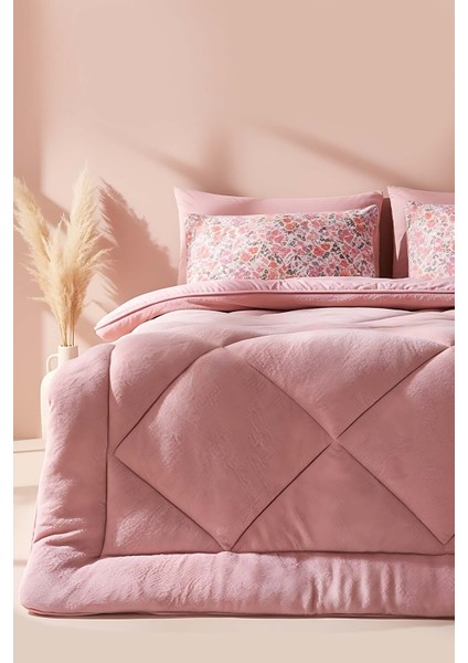 Pudra Loura Çift Kişilik Çift Taraflı Lüx Wellsoft Yorgan 195x215 cm