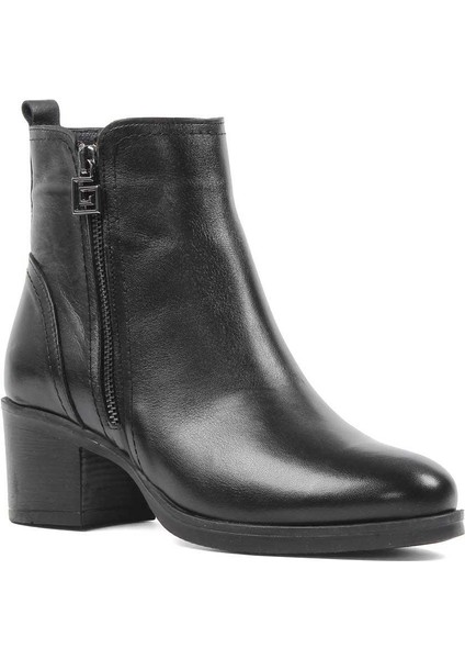 Kadın Siyah Çift Fermuarlı Deri Bot fiyatları