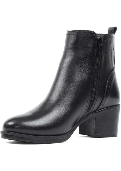 Kadın Siyah Çift Fermuarlı Deri Bot modelleri