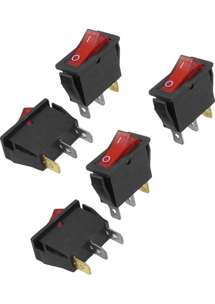 5 Pcs Kırmızı Işıklı Işık Açık/kapalı Spst Tekne Rocker Switch 15A 250V Ac (Yurt Dışından) fiyatları