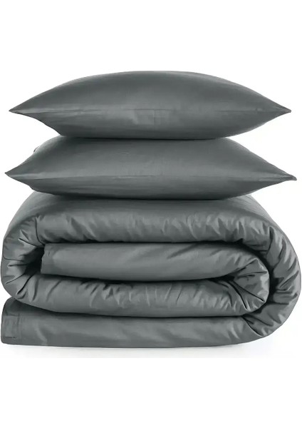Odin 300 Tc Pamuk Saten King Size Nevresim Seti Antrasit