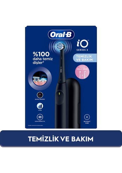iO 2 Şarjlı Diş Fırçası - Siyah, Seyahat Kabı ile