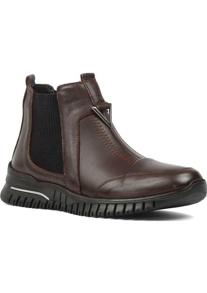 Kadın Kahverengi Kalın Tabanlı Deri Chelsea Bot fiyatları