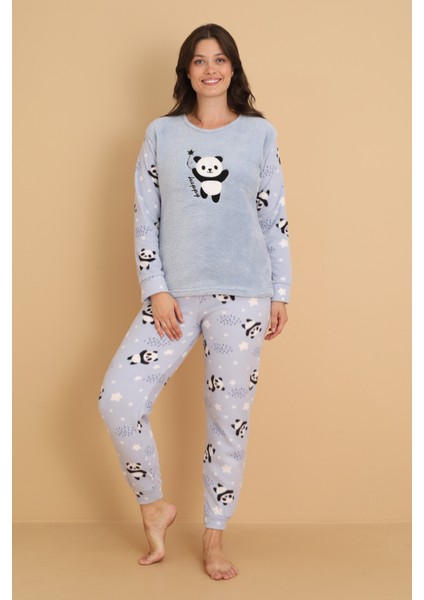 Fawn 1204 Peluş Welsoft Polar Kışlık Yumoş Panda Kadın Pijama Takımı fiyatları