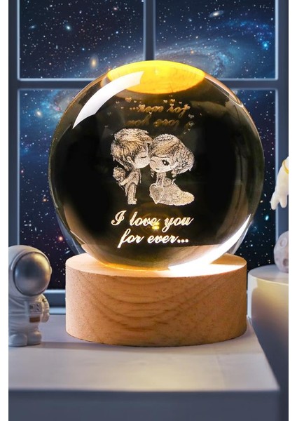 Ahşap Tabanlı Sevgili Figürlü LED Işıklı Küre fırsatları