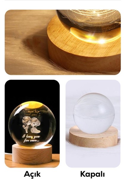 Ahşap Tabanlı Sevgili Figürlü LED Işıklı Küre indirimleri