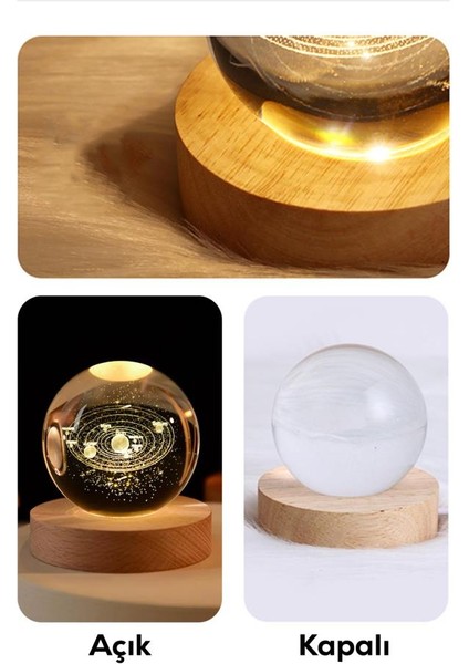 Ahşap Tabanlı Gezegen LED Işıklı Küre indirimleri