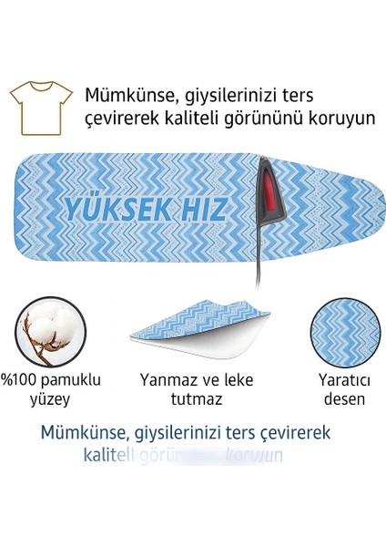 Ütü Masası Kılıfı Keçeli Mavi Zikzak Desen Battal Boy Xxl Pamuklu Yanmaz Üretim fiyatları