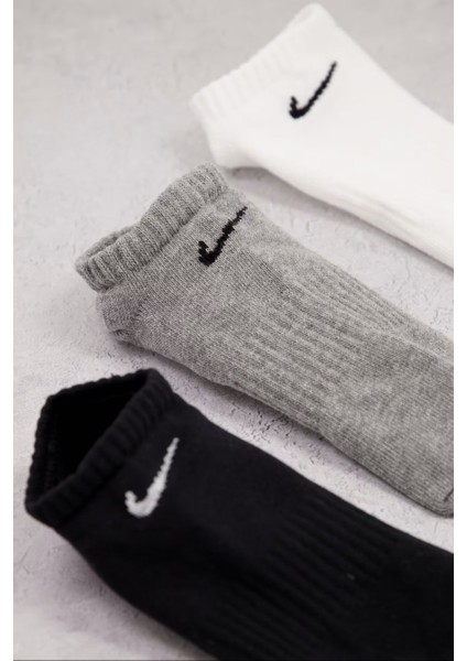 Dri Fit Everyday Cotton Lightweight No Show 3 Pck Unisex Bileksiz Çorap 3 Çift Beyaz-Gri-Siyah fırsatları