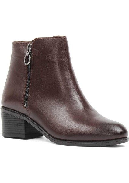 Kadın Kahverengi Fermuarlı Deri Bot fırsatları