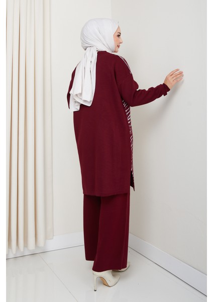 Takım Leopar Desenli Simli Pantolonlu Tunik fırsatları