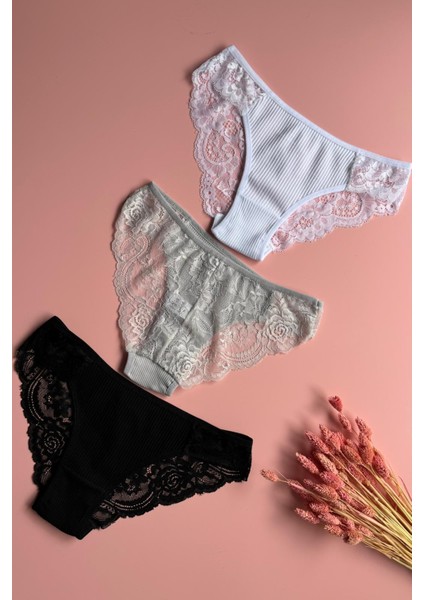 Velia Curve Dantelli 6'li | Pamuklu Üçgen Iz Yapmaz Kadın Külot 50A25 fiyatları