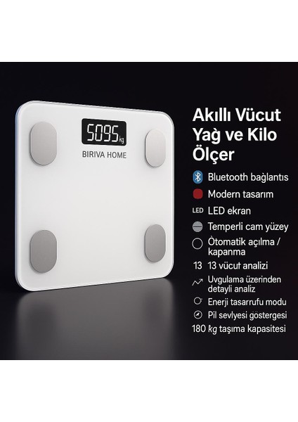 Yağ Ölçerli Akıllı Tartı Beyaz fiyatları