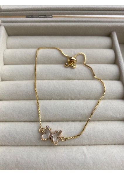 Çelik Zirkon Taşlı Kelebek Model Bileklik fiyatları