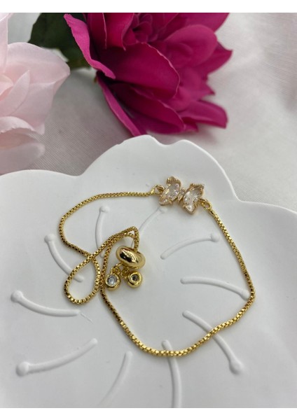 Çelik Zirkon Taşlı Kelebek Model Bileklik modelleri