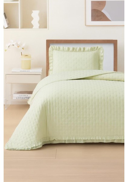 Lisbon Elyaf Dolgulu Tek Kişilik 180X240 cm Yatak Örtüsü Krem