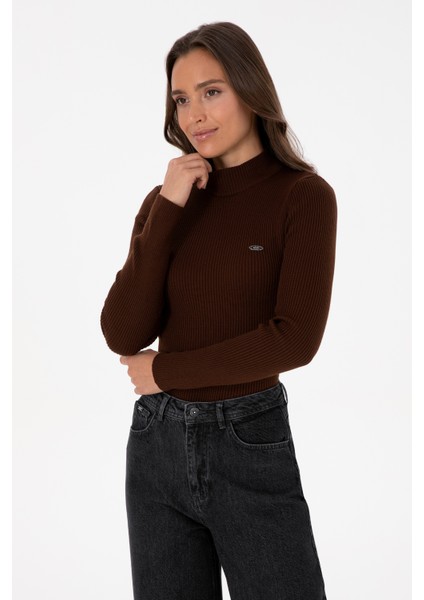 Kadın Koyu Kahverengi Kazak /triko 50315937-VR084