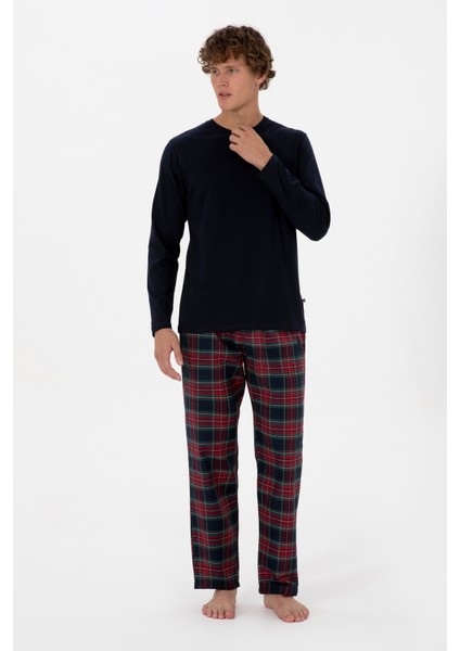 Erkek Lacivert Pijama Takım 50318615-VR033 fırsatları